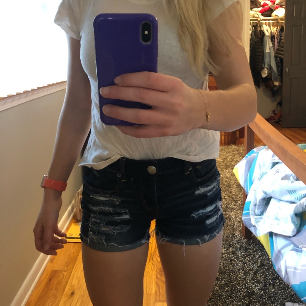 high rise jean shorts
